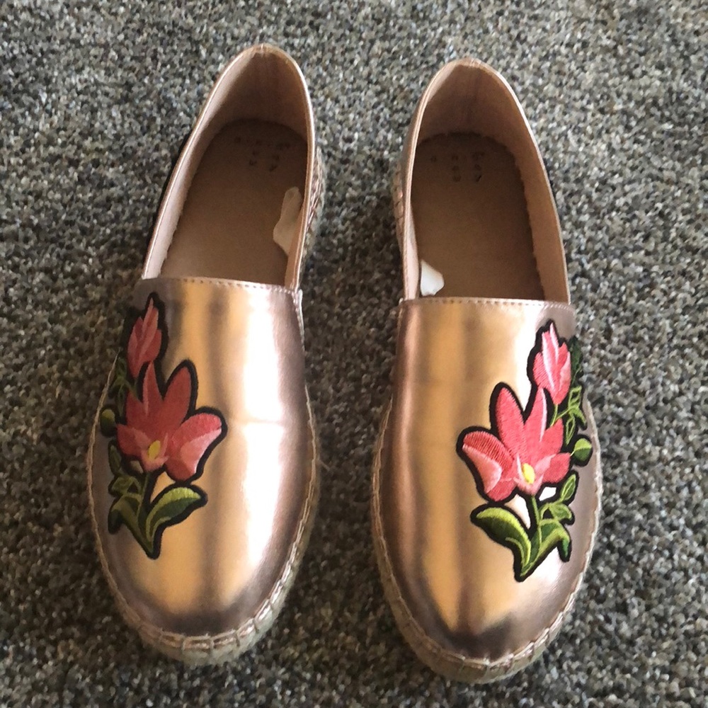 4/$20 Rose gold espadrilles